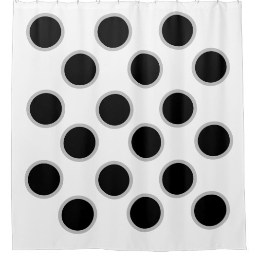 Schwarze Punkte Duschvorhang (Vorderseite)