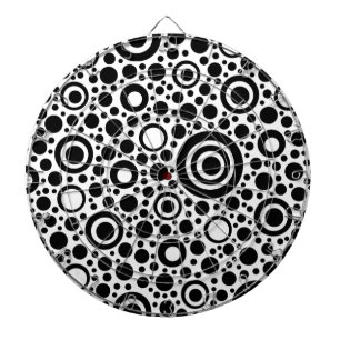 Schwarze Punkte & Kreismuster + Ihr Text & Hinterg Dartscheibe