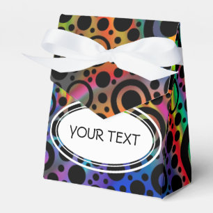Schwarze Punkte & Kreismuster + Ihr Text & Hinterg Geschenkschachtel