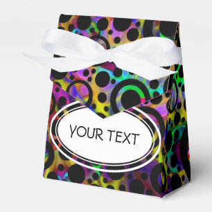 Schwarze Punkte & Kreismuster + Ihr Text & Hinterg Geschenkschachtel