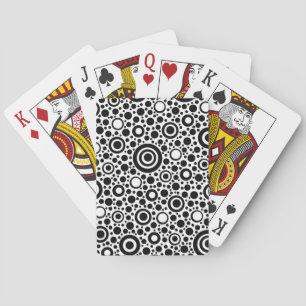 Schwarze Punkte & Kreismuster + Ihr Text & Hinterg Spielkarten