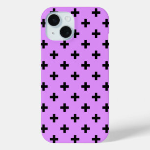 Schwarze Punkte-Kreuze auf Flieder Case-Mate iPhone Hülle