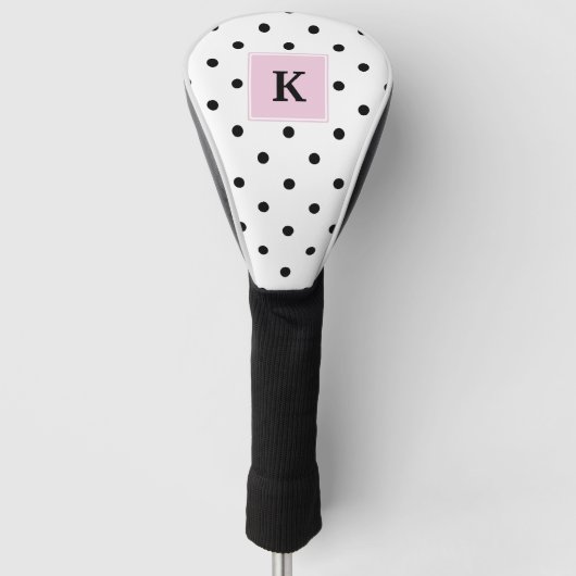 Schwarze Punkte-Monogramm Golf Headcover (Vorderseite)