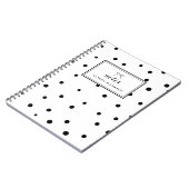 Schwarze Punkte Muster Personalisiertes Notebook Notizblock (Linke Seite)