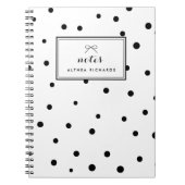 Schwarze Punkte Muster Personalisiertes Notebook Notizblock (Vorderseite)