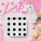 Schwarze Punkte Pappteller (Party)