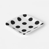 Schwarze Punkte Pappteller (Gewinkelt)