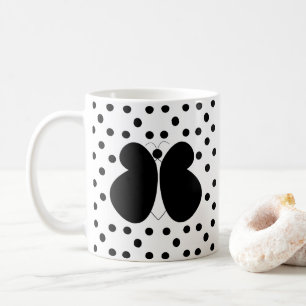 Schwarze Punkte Schmetterling Kaffeetasse