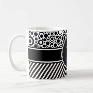 Schwarze Punkte & Streifen Gitter + Ihr Backgr. & Kaffeetasse
