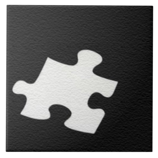 Schwarze Puzzlespiel-Stück-Fliese Fliese (Vorderseite)