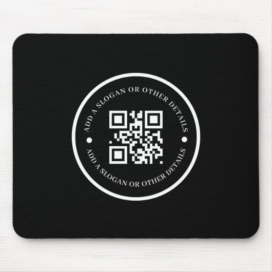 Schwarze QR-Code-Firmen-Werbemauspad Mousepad (Vorne)