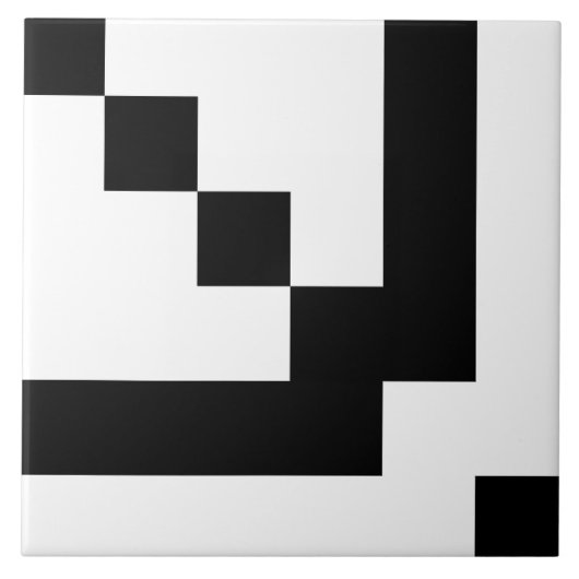 Schwarze Quadrate auf Weiß Fliese (Vorderseite)