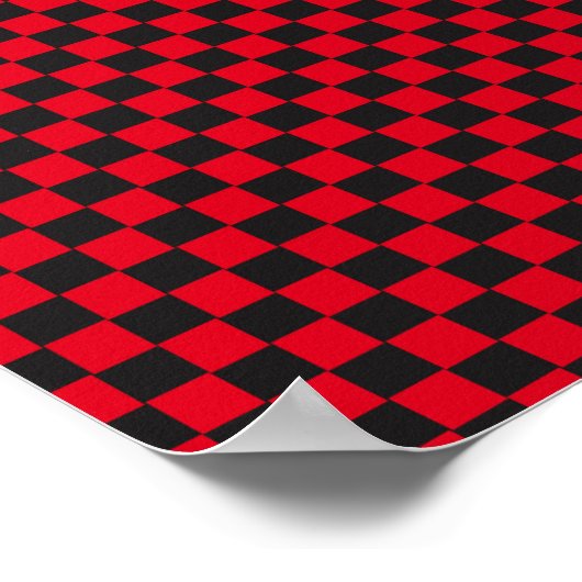 Schwarze Quadrate Rote Marienkäfer Farben Käfer Poster (Ecke)