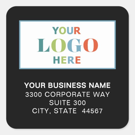 Schwarze Quadrate-Rücksendeadressen-Aufkleber für Quadratischer Aufkleber (Vorderseite)