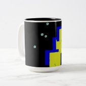 schwarze quadratisch gestaltete Tasse (Vorderseite Links)