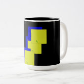 schwarze quadratisch gestaltete Tasse (VorderseiteRechts)