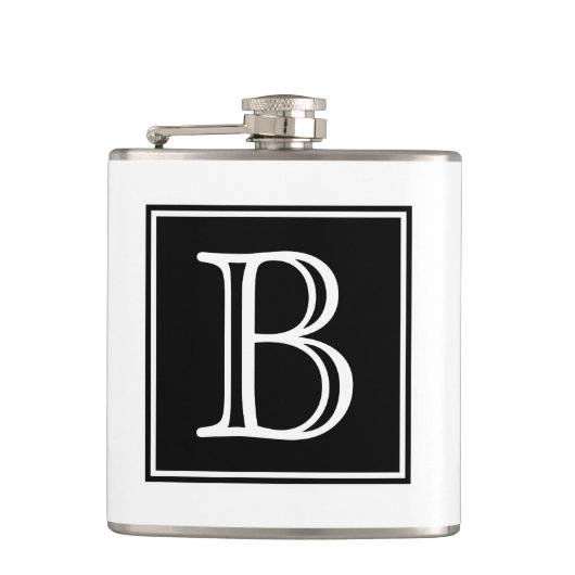 Schwarze Quadratzelle Flachmann (Vorderseite)