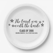 Schwarze Quaste wert Mühe-Abschluss-Papier-Teller Pappteller (Vorderseite)