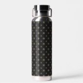 Schwarze Quilt Star isolierte Wasserflasche Trinkflasche (Rückseite)