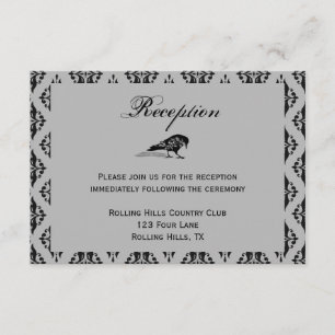 Schwarze Raben Gothic Frame Hochzeitsempfang Einladung