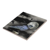 Schwarze Raben oder Krähen in der Nachts-Kunst Fliese (Seite)