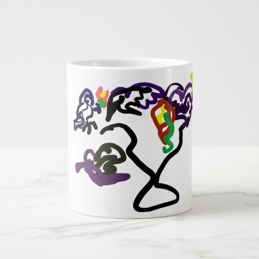 Schwarze Raben-Party Jumbo-Tasse (Vorderseite)