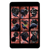 Schwarze Raben und Krähen Rose gotische Kunstsamml Magnet (Vertikal)