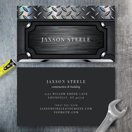 Schwarze Rahmen-Diamantplatte Visitenkarte