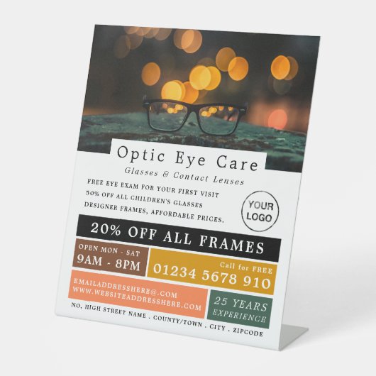 Schwarze Rahmen, Optiker, Techniker Sockelschild (Vorderseite)