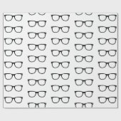 Schwarze Rahmen Retro-Brille Geschenkpapier (Flach)