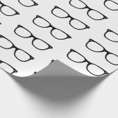 Schwarze Rahmen Retro-Brille Geschenkpapier (Ecke)
