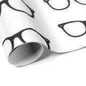 Schwarze Rahmen Retro-Brille Geschenkpapier (Rolleneckpunkt)