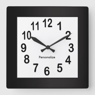 Schwarze Rahmen-und der Nr.-  DIY Quadratische Wanduhr