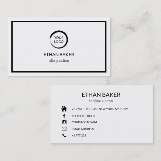 Schwarze Rahmen und Logos Visitenkarte (Vorne/Hinten)