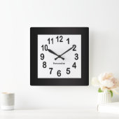 Schwarze Rahmen und Zahlen | DIY Hintergrundfarbe Quadratische Wanduhr (Zuhause)