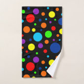 Schwarze Rainbow Spots Badetuch Set (Handtuch)