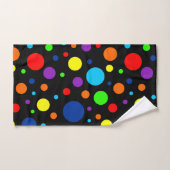 Schwarze Rainbow Spots Badetuch Set (Handtuch)