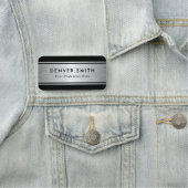 Schwarze Ränder Silbergraue Gradientenbezeichnung Namensschild (Beispiel)