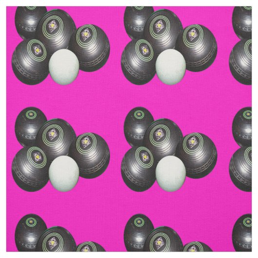Schwarze Rasenbowle auf heiß rosa, Stoff (Muster)