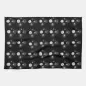 Schwarze Rasenbowle und Kitty Pattern, Handtuch (Horizontal)