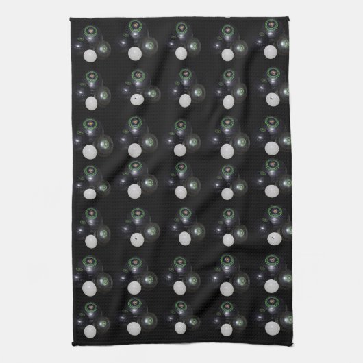 Schwarze Rasenbowle und Kitty Pattern, Handtuch (Vertikal)