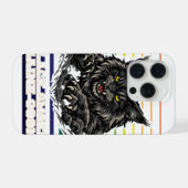 Schwarze Rauch Maine Coon Katze Fierce Maskottchen iPhone Hülle (Rückseite (Horizontal))
