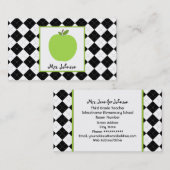 Schwarze Raute Lehrer-grüne Apples Visitenkarte (Vorne/Hinten)