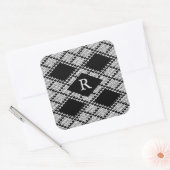 SCHWARZE RAUTE STRICK Große Quadrat Sticker + Ursp (Umschlag)