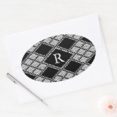 SCHWARZE RAUTE STRICK Oval Stickers + Ursprünglich (Umschlag)