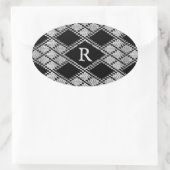 SCHWARZE RAUTE STRICK Oval Stickers + Ursprünglich (Tasche)