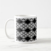 SCHWARZE RAUTE STRICK Weiße Tasse (Links)