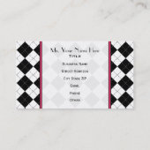 Schwarze Rauten-Monogramm-Mode-Geschäfts-Karte Visitenkarte (Rückseite)