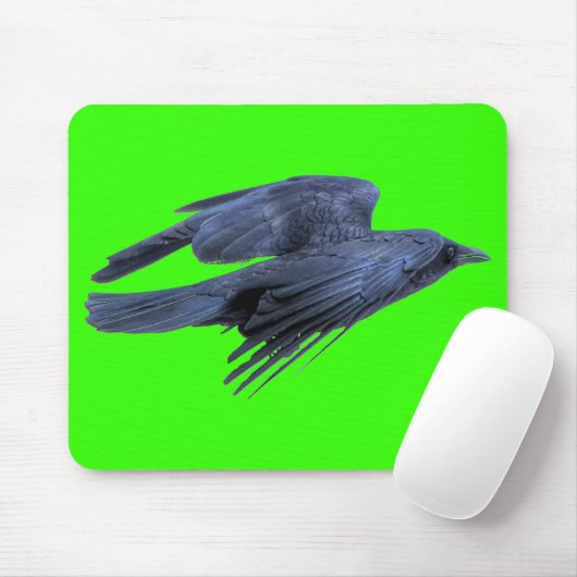 Schwarze Raven Gothic, keltisch, Wildtiere Mousepad (Mit Mouse)