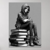 Schwarze Reflexion, traurige Augen Poster (Vorne)